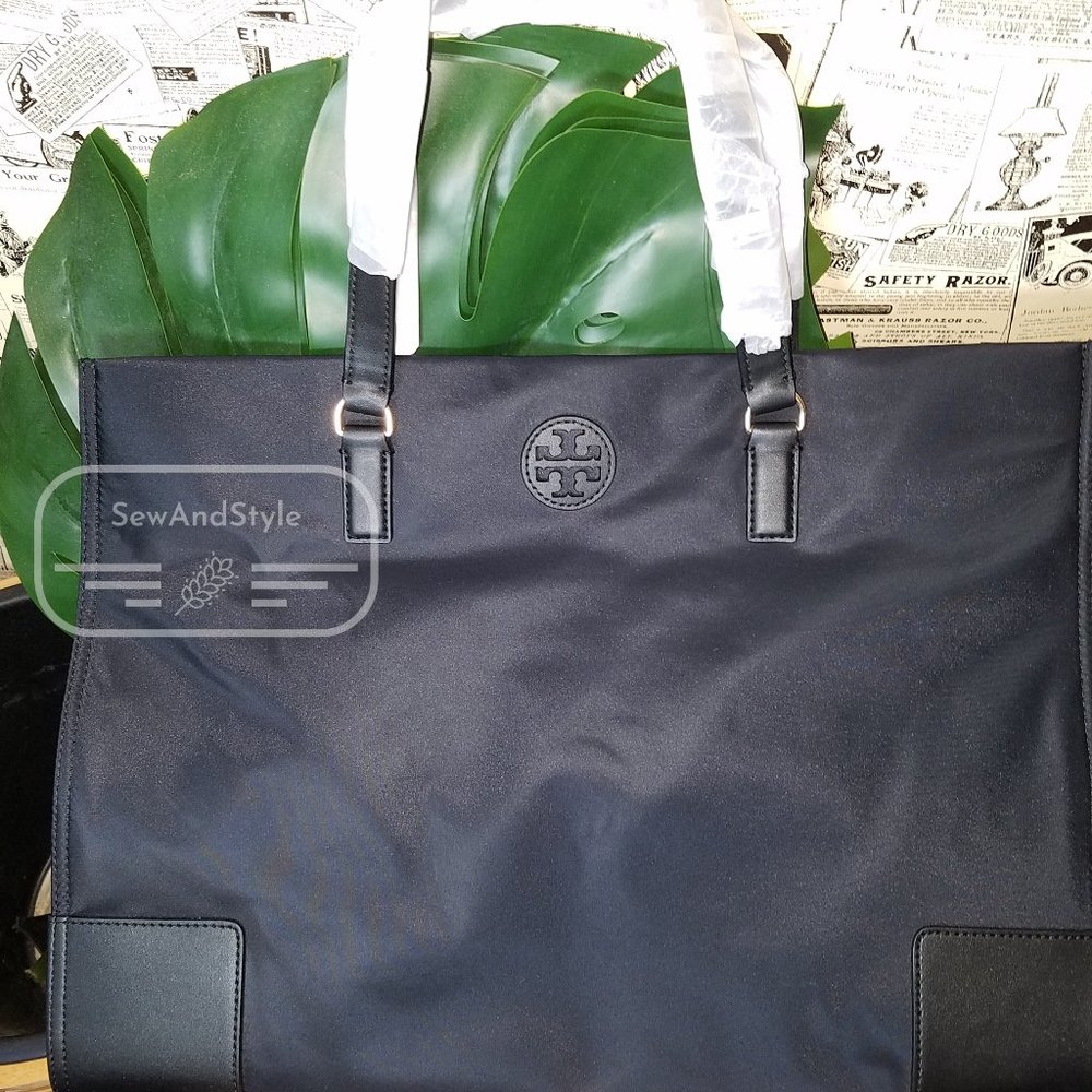 Ella Tote Nylon Black Tory Burch Brand New